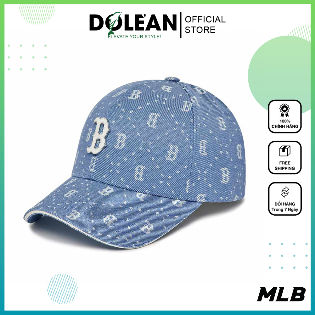 Mũ MLB Denim Diamond Monogram structure Ballcaps Boston Red Sox - Nón bóng chày nam nữ 3ACPMD13N