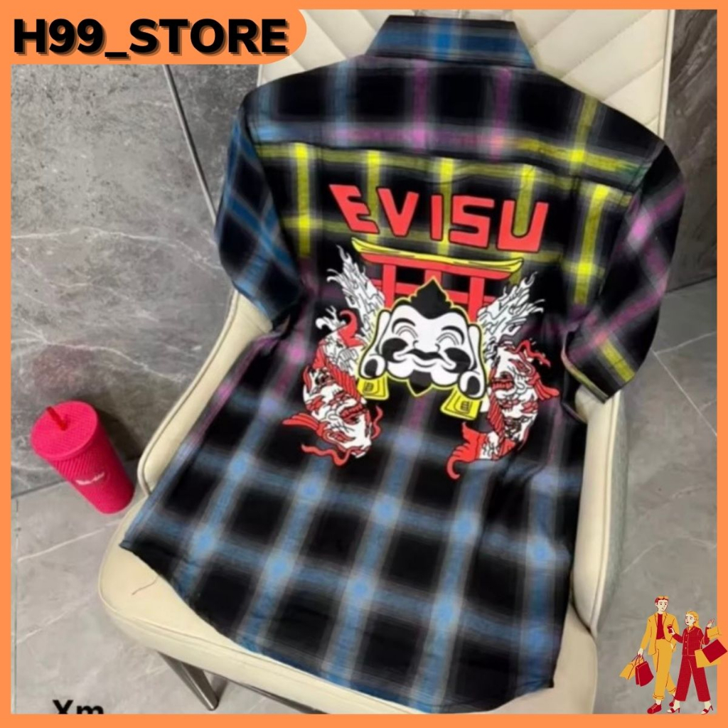 Áo sơ mi nam tay NGẮN chất vải kante dày dặn phối 7 màu phối EVI.SU trẻ trung rất đẹp hàng shop H99_STORE