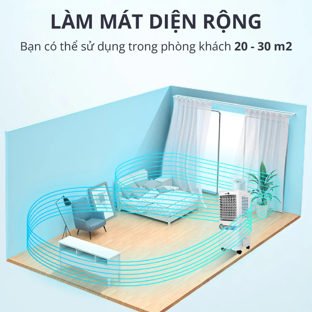 Máy làm mát không khí Mishio MK310 diệt khuẩn tia UV dung tích 20L