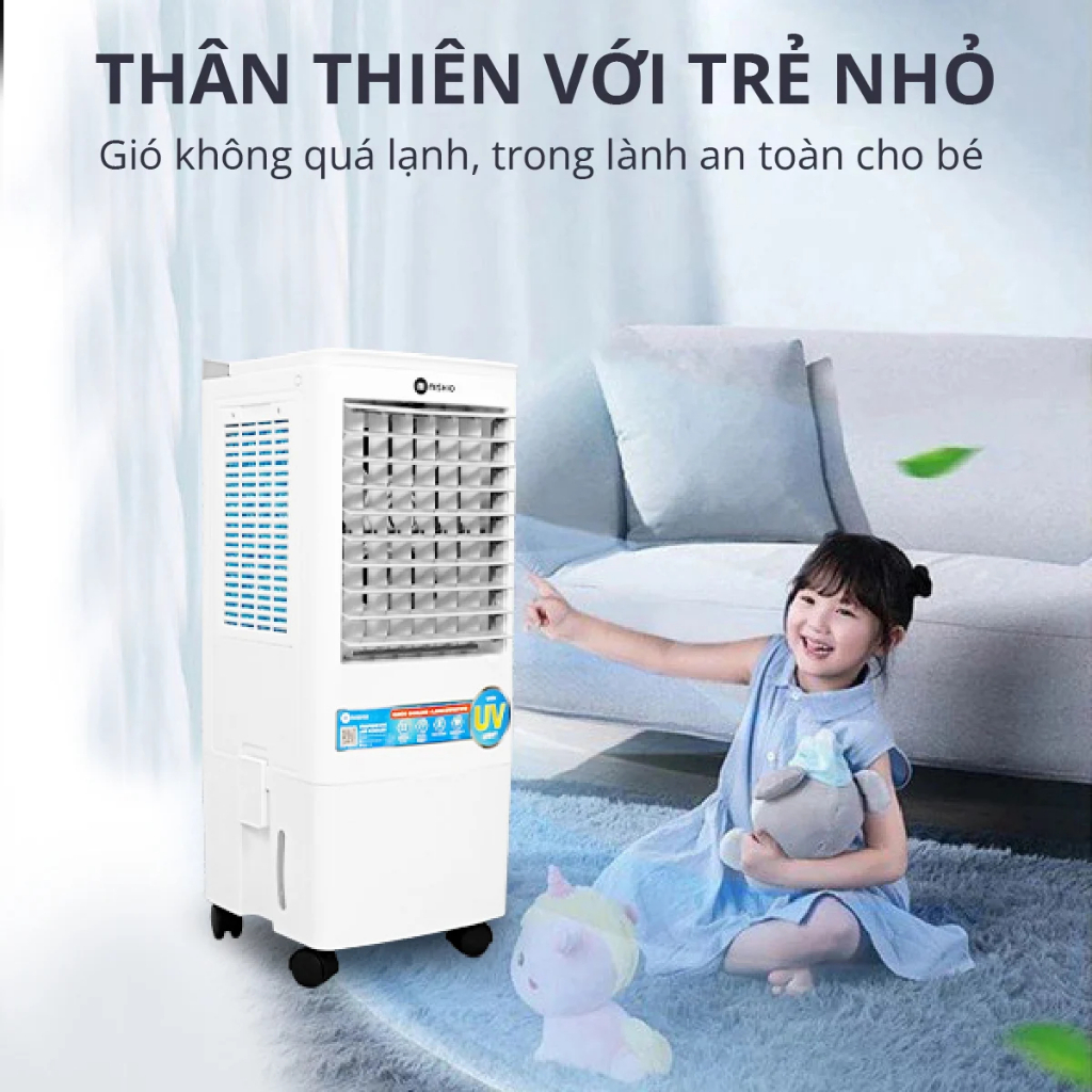 Máy làm mát không khí Mishio MK310 diệt khuẩn tia UV dung tích 20L