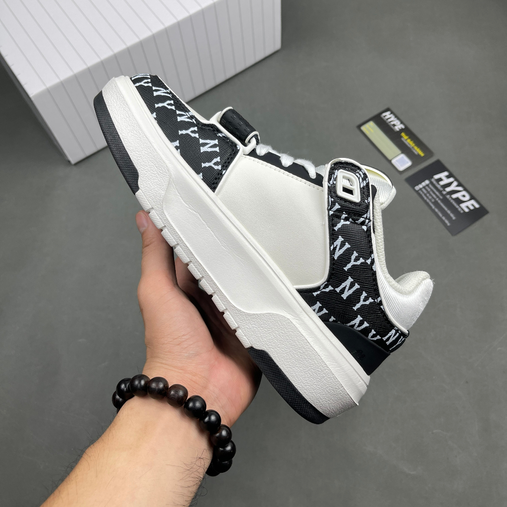 Giày MLB Chunky Liner Mid Monogram NY Black (liner đen trắng) - HYPE SNEAKER | Phiên bản High Quality