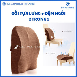 Đệm Lót Ghế Văn Phòng, Nệm Ngồi Văn Phòng Đa Năng 2 trong 1 ZURI PILLOW GTL04 Chống Đau Mỏi Lưng, Đau Cột Sống