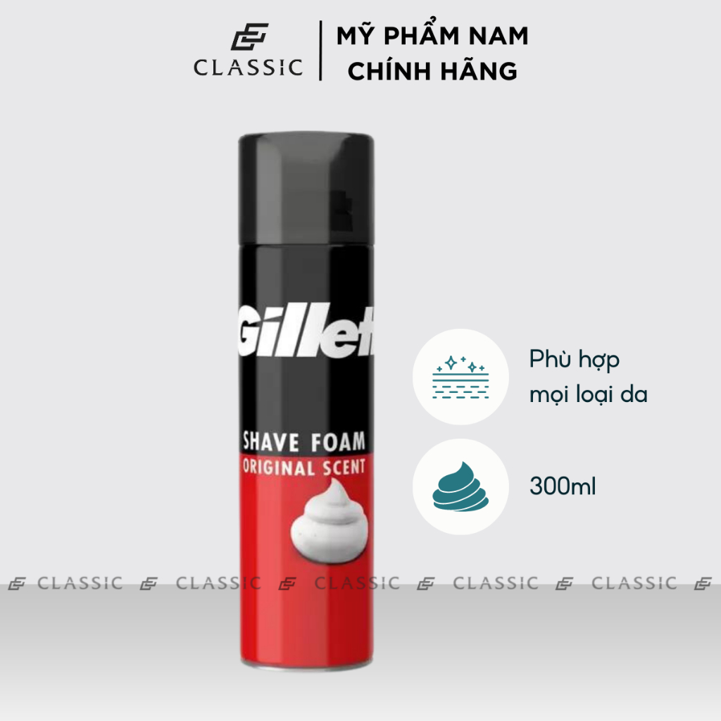 Bọt cạo râu Gillette Foamy Shave 300ml