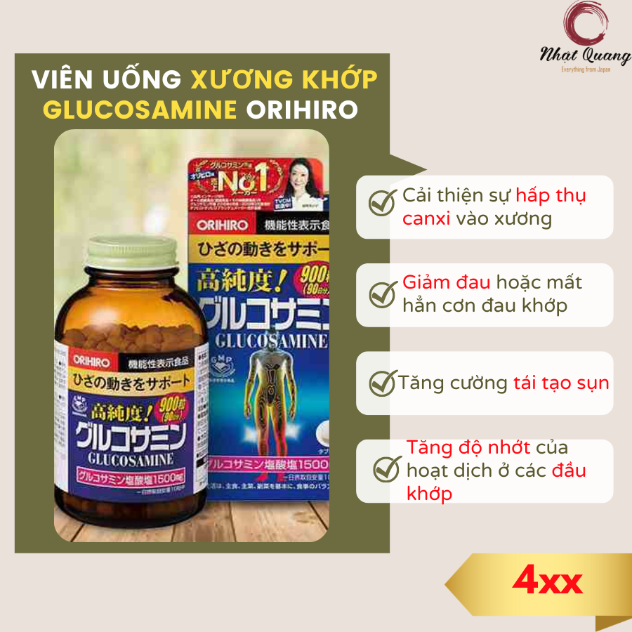 Viên uống xương khớp Glucosamine Orihiro Nhật Bản
