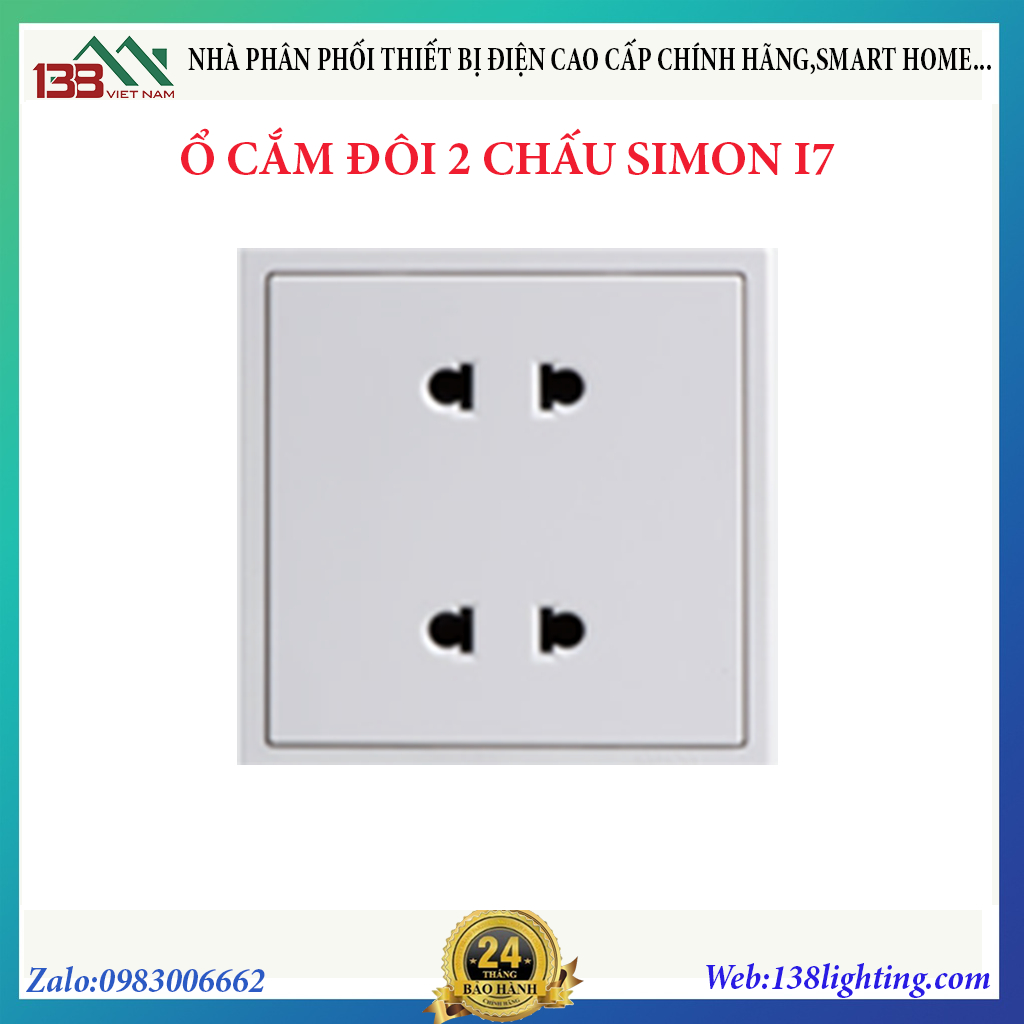 Ổ cắm đôi 2 chấu I7 simon