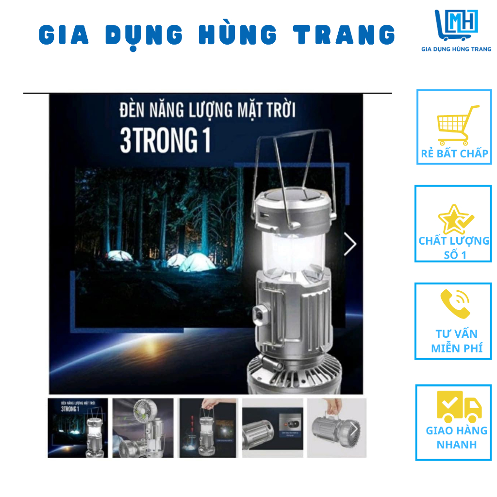 Đèn bão tích điện , Đèn rút tích điện kèm quạt sử dụng năng lượng mặt trời, đèn led cắm trại kèm quạt