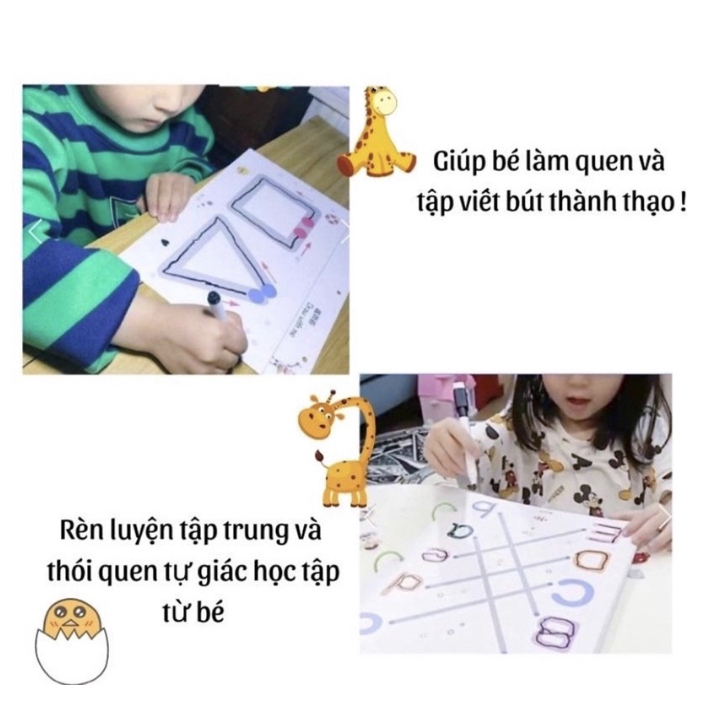 Vở viết xóa thông minh 64 trang - đồ chơi giáo dục montessori (2-6 tuổi ) TN0035