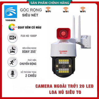 Camera IP WIFI Ngoài Trời PTZ Yoosee 5Mpx Có Còi Hú Chống Trộm, Ban Đêm Có Màu, Xoay 360 Độ