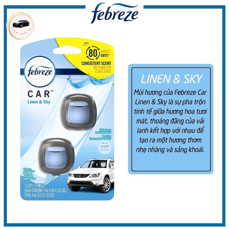 Nước hoa ô tô nhập Mỹ cao cấp Febreze sky mùi hương thơm dịu, tươi mát