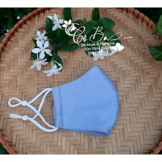 Khẩu trang vải lụa (lụa latin) mỏng nhẹ, mát