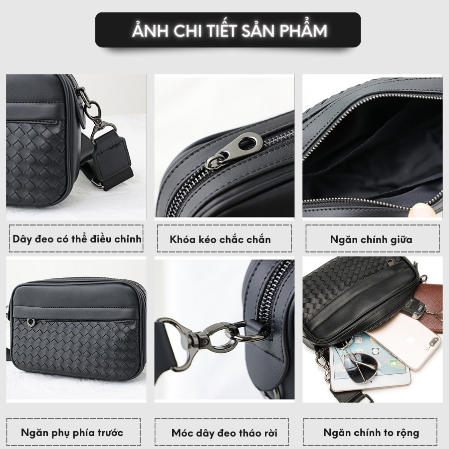 Túi đeo chéo nam da Pu cao cấp thời trang unisex chống nước Tomado TD03