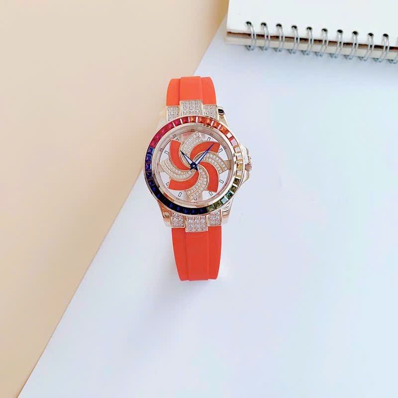 Đồng Hồ Nữ Auth Xcer B0637 Rose Rainbow Red - Màu Đỏ - Vỏ Rose Gold , Máy Quartz - Pin , Size 38mm