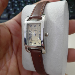 Đồng hồ si nhật nữ dây da Libra form tank second hand