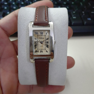 Đồng hồ si nhật nữ dây da Libra form tank second hand