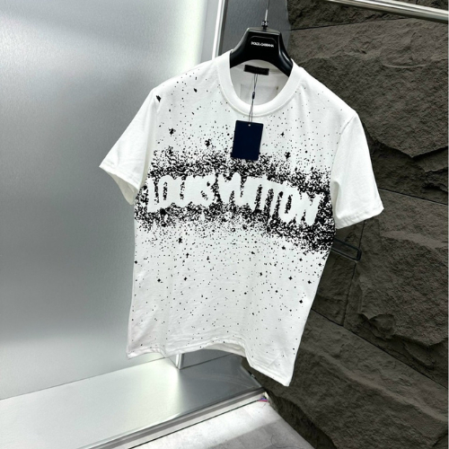 Áo Phông Nam In Chấm Bi Chữ Loang, Áo Thun Cotton Mát Mịn Siêu Đẹp