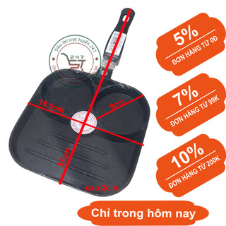Chảo chống dính mini chiên trứng 3, 4 ngăn ốp la dễ dàng tiện lợi