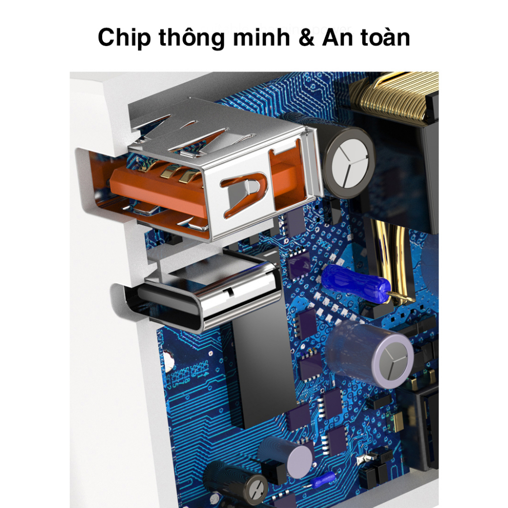 Củ sạc nhanh 30W PD Rockspace T51 cổng TypeC-USB sạc ổn định không nóng máy hàng chính hãng – bảo hành 12 tháng