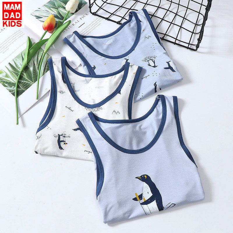 COMBO 3 Áo sát nách chất cotton Lạnh mùa hè hãng MAMDADKIDS cho bé Trai