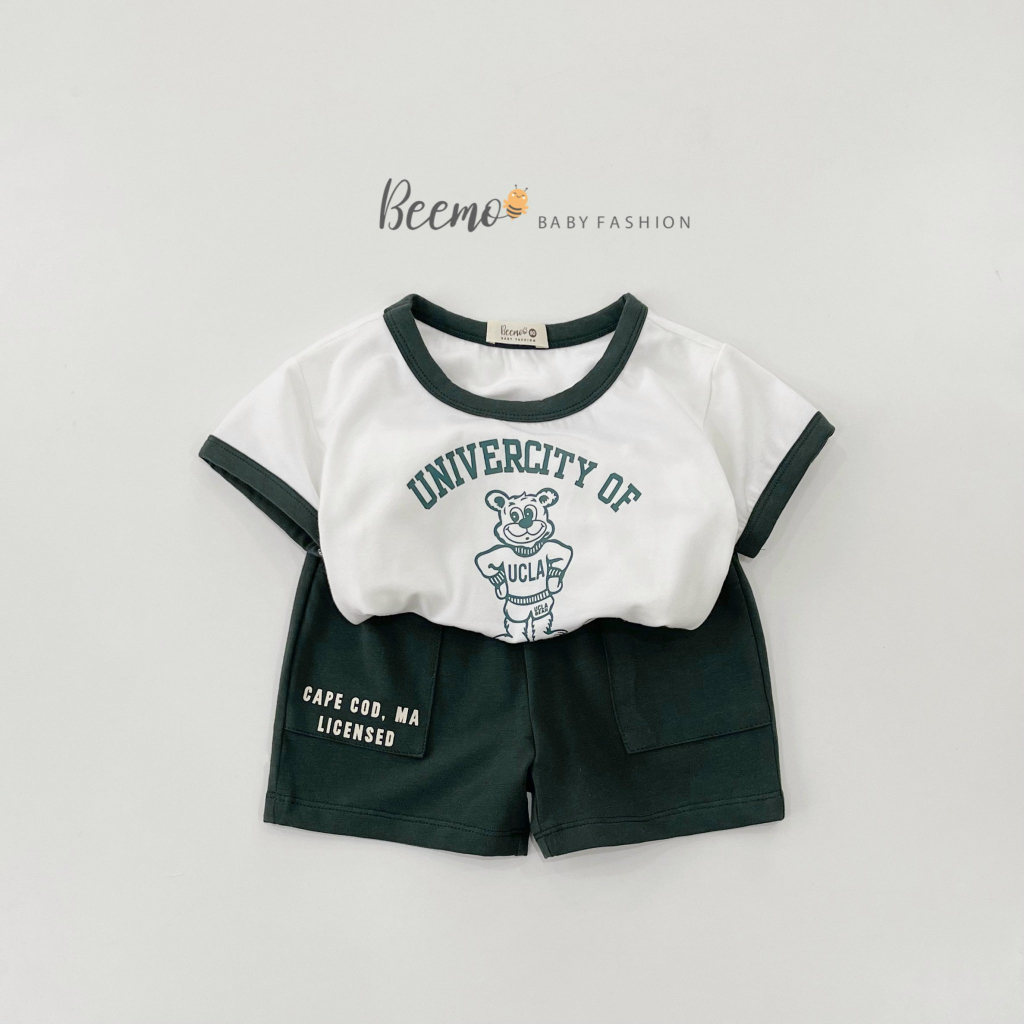Bộ cotton gấu californa Beemo cho bé trai