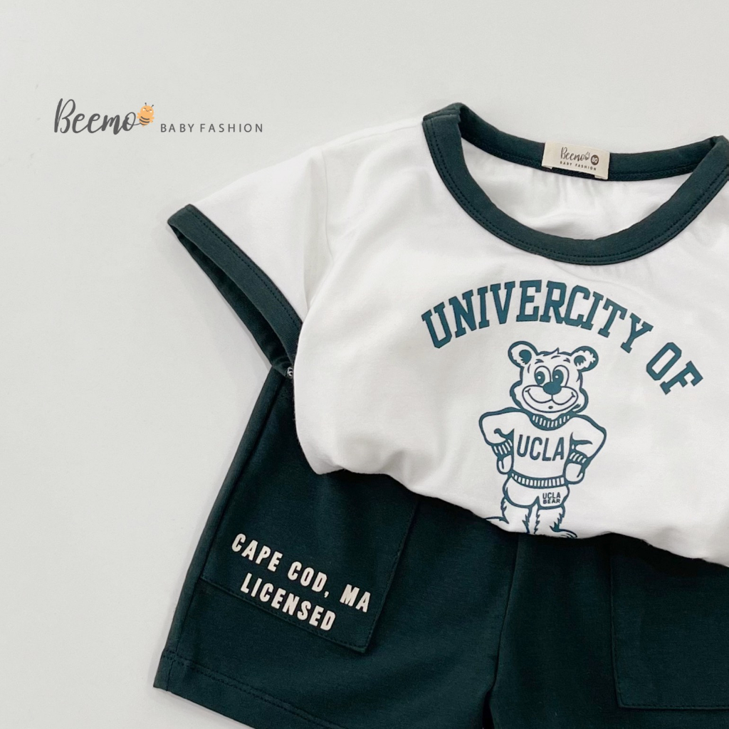 Bộ cotton gấu californa Beemo cho bé trai