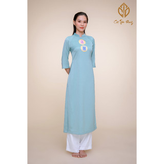 ÁO DÀI LỤA PHÁP PHỐI HỌA CẢNH