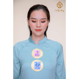 Áo dài lụa pháp phối họa cảnh