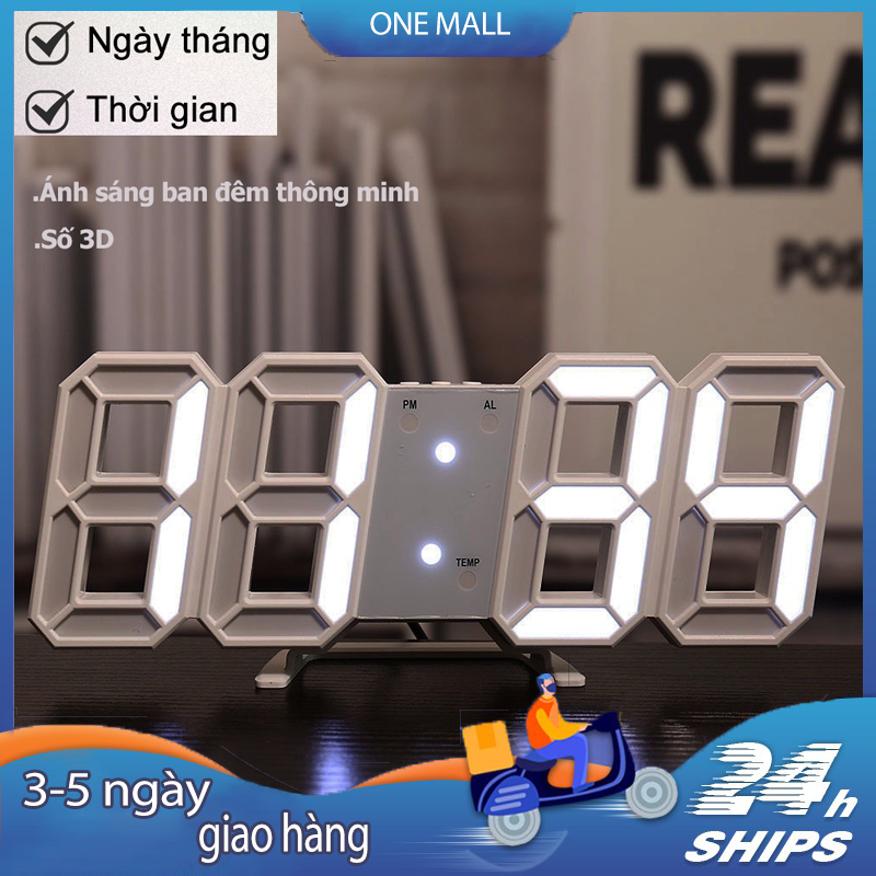 Đồng Hồ 3D LED Để Bàn , Treo Tường Cao Cấp để bàn thông minh Smart Clock