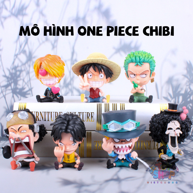 Mô hình One Piece Chibi Luffy Zoro Sanji Ace Sabo Nami Robin Choper Usopp Brook Franky Jinbei Boa Hancok Doflamingo Kuma