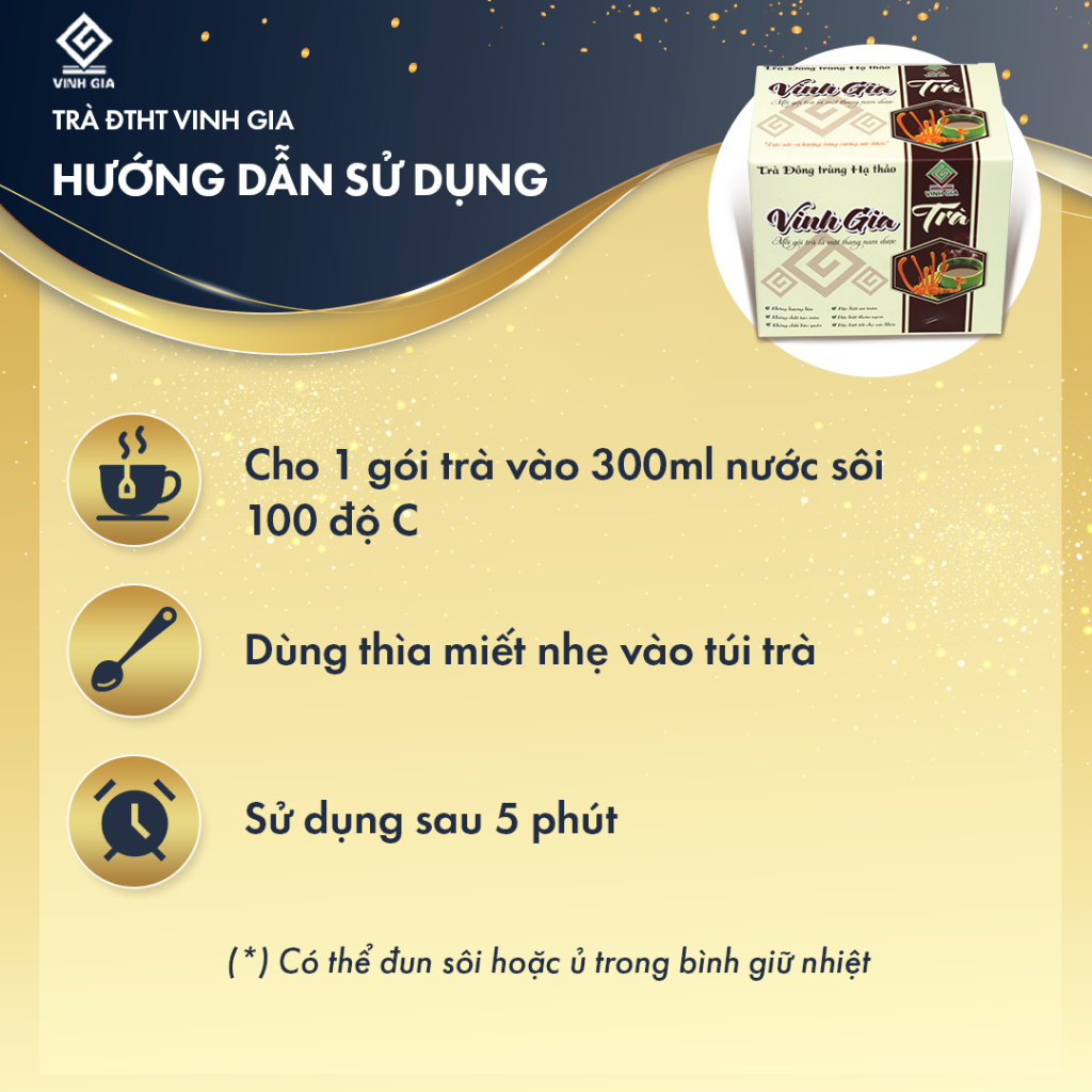 [MUA 1 TẶNG 1] Combo 2 Hộp Trà Đông Trùng Hạ Thảo Vinh Gia Giúp Tăng Sức Đề Kháng Dành Cho Mọi Lứa Tuổi – Hộp 12 Gói