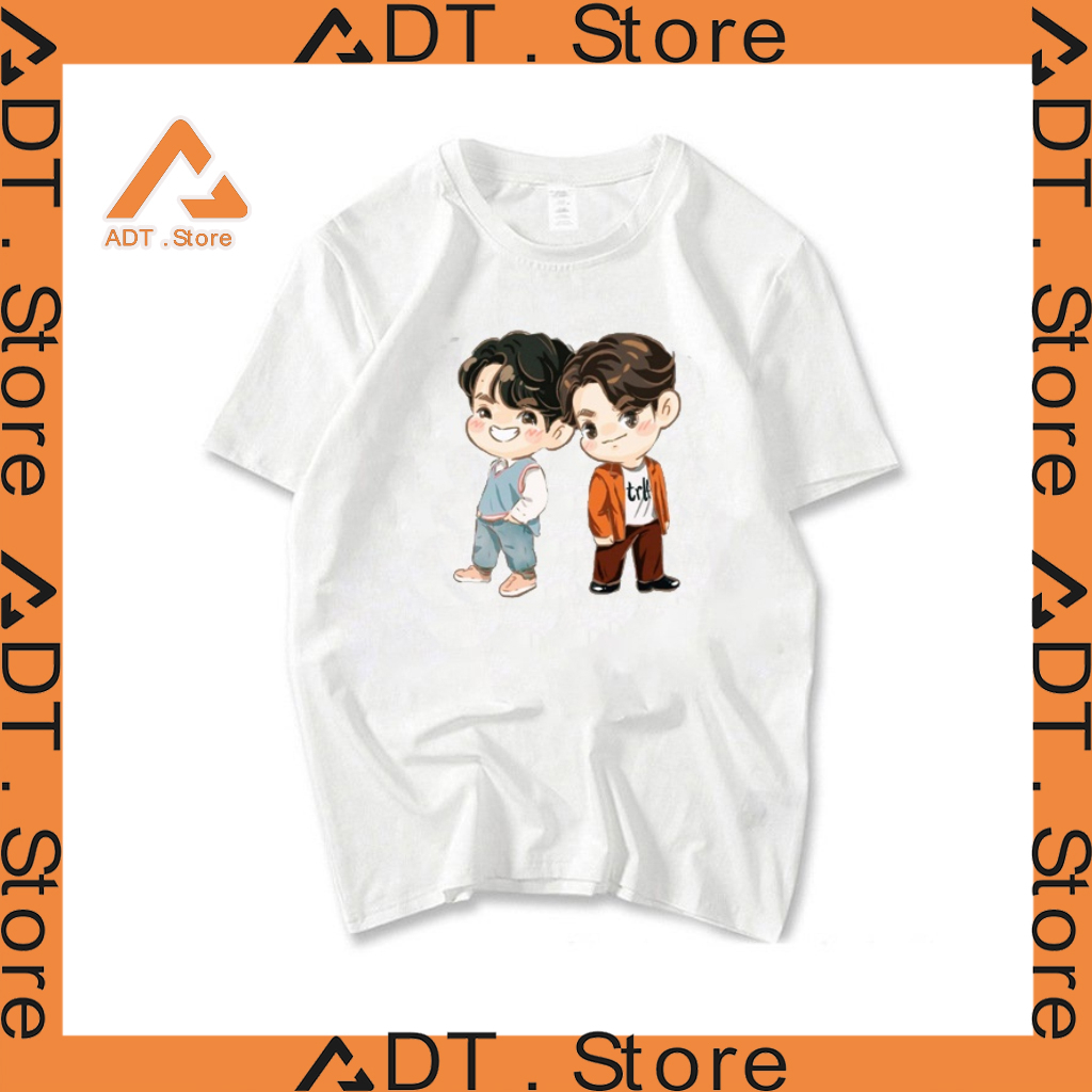 Áo thun trắng in hình BRIGHTWIN 2gether BL cực chất giá rẻ