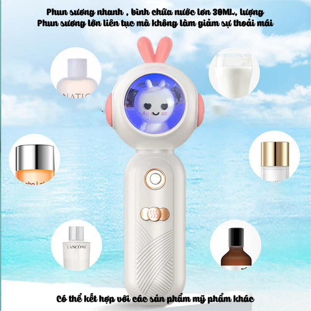 Máy phun sương mini Lescolton xông mặt xịt khoáng chất tạo độ ẩm dưỡng da mặt làm mát