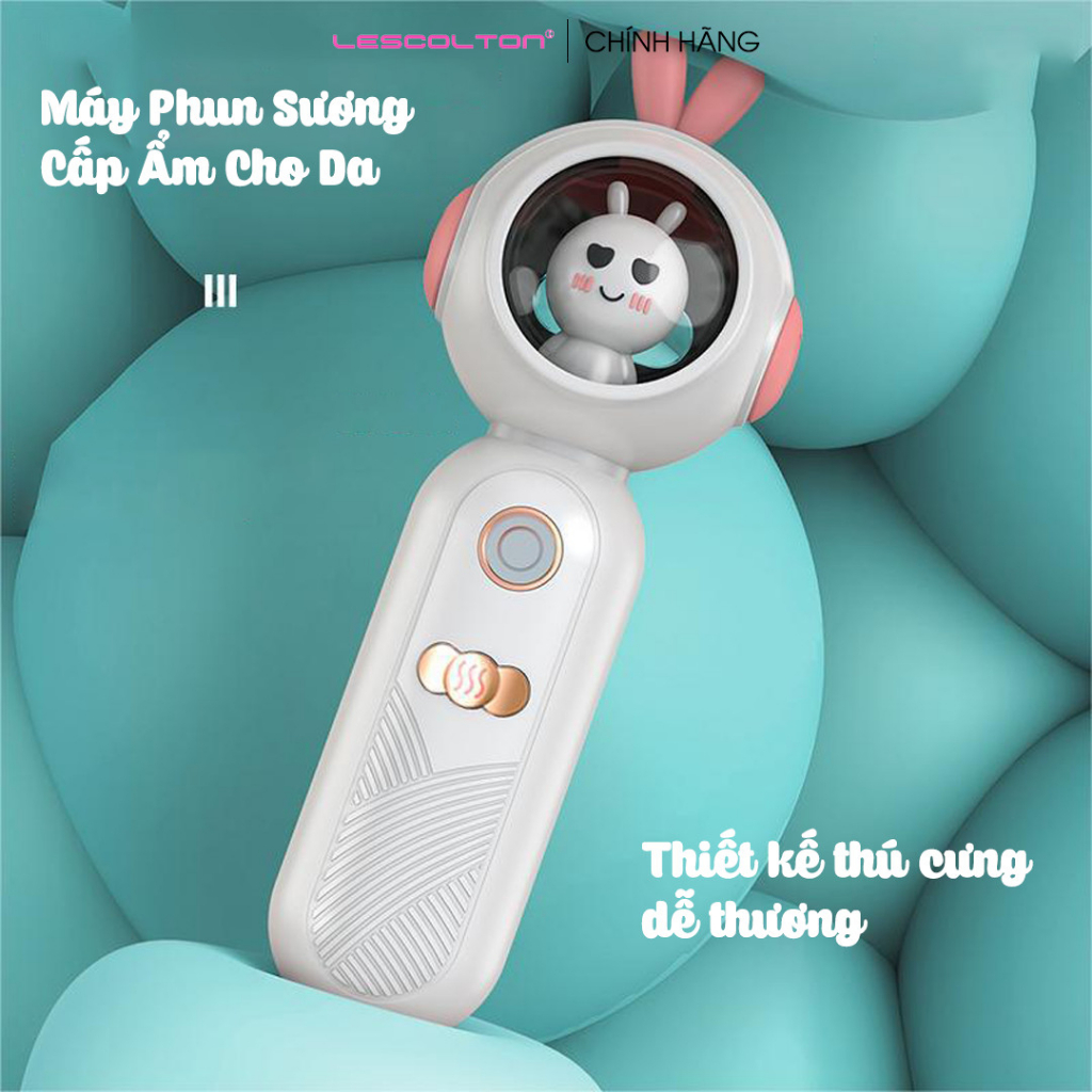 Máy phun sương mini Lescolton xông mặt xịt khoáng chất tạo độ ẩm dưỡng da mặt làm mát