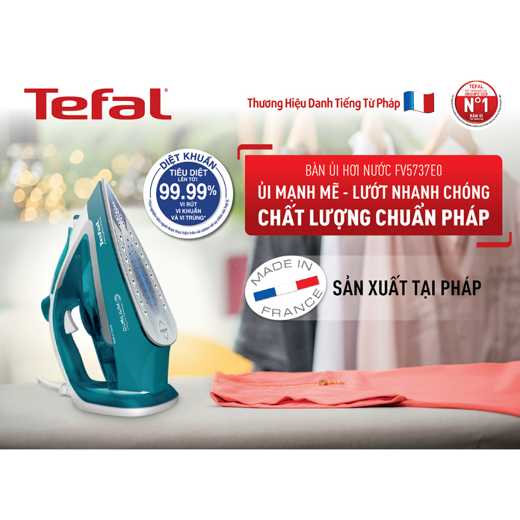 Bàn ủi hơi nước Tefal FV5737E0- 2500W -270ML - sản xuất tại Pháp