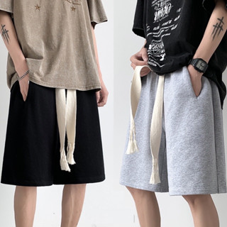 Quần Đùi Quần Short Nỉ Mix Dây Bản To Nam Nữ Unisex Kiểu Dáng Hàn Quốc