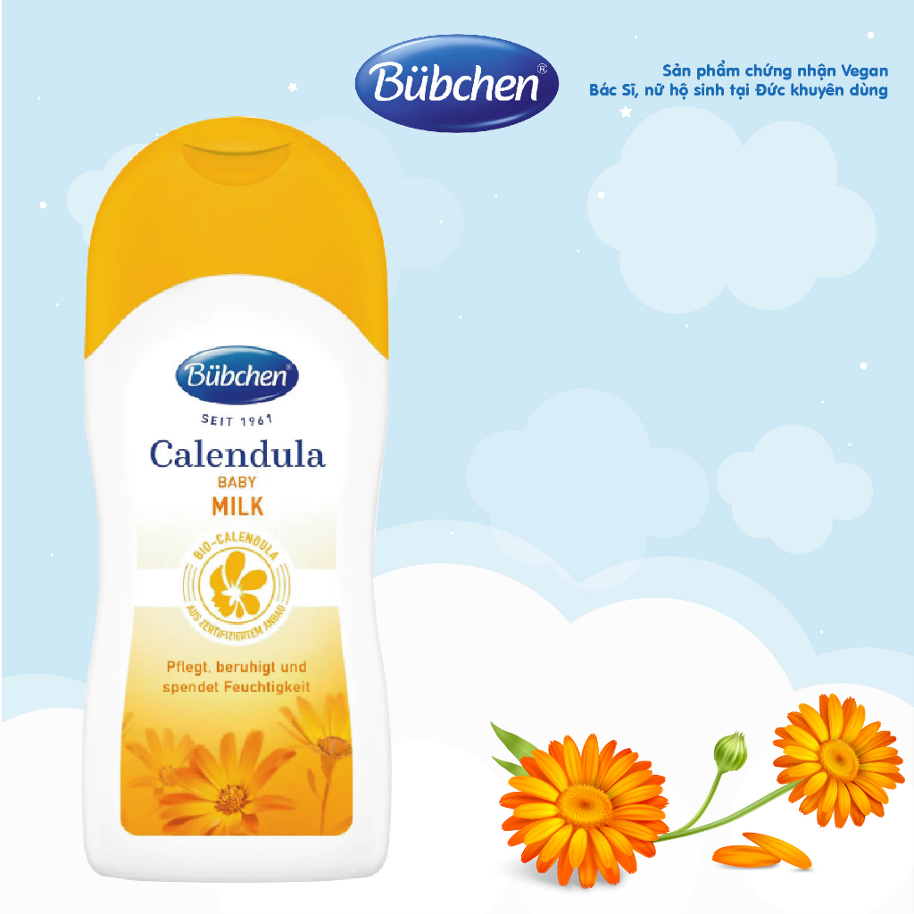 Sữa dưỡng da chiết xuất hữu cơ cho trẻ sơ sinh Bubchen Calendula Baby Milk 200ml