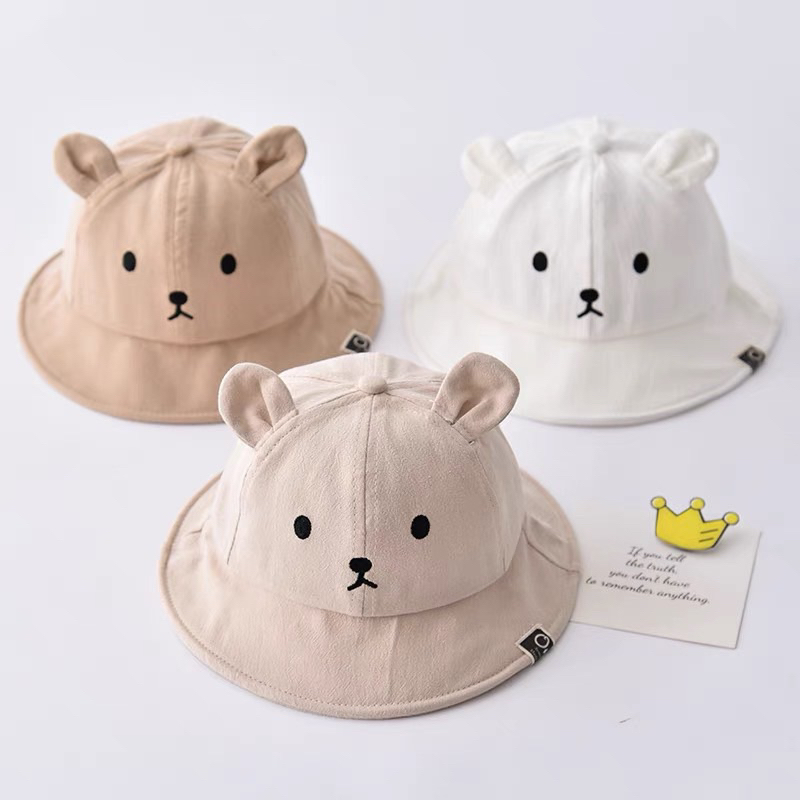 Mũ hè cho bé, mũ mặt gấu cho bé 4 tháng - 2 tuổi