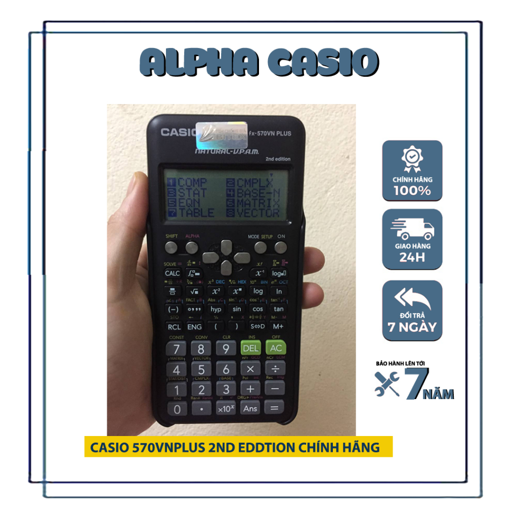 Máy tính Casio Fx 570VN Plus Eddtion 2 cũ| Casio Fx 570VN Plus CŨ CHÍNH HÃNG soi laser bảo hành lên tới 7 năm