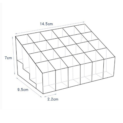 Khay đựng son 24 ô trong suốt đựng mỹ phẩm loại nhỏ cùng cọ trang điểm chất liệu mica