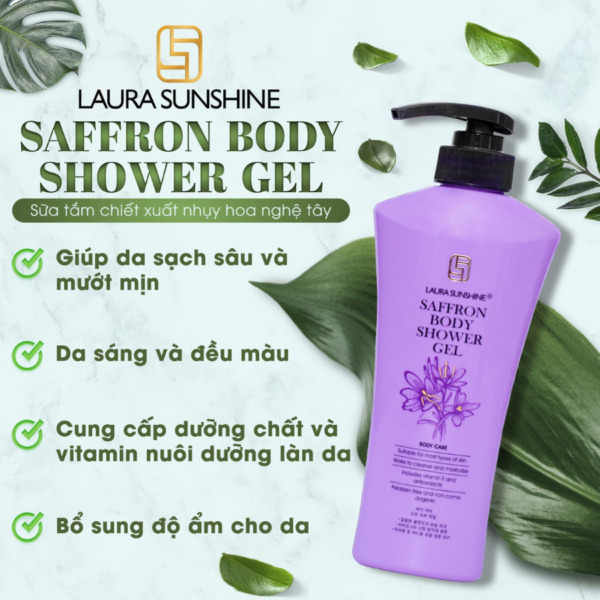 Sữa tắm nhuỵ hoa nghệ tây Laura Sunshine – Saffron Body Shower Gel