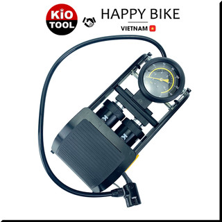 Bơm đạp chân xe đạp xe máy Happy Bike Kiotool 2 ống xilanh bền đẹp