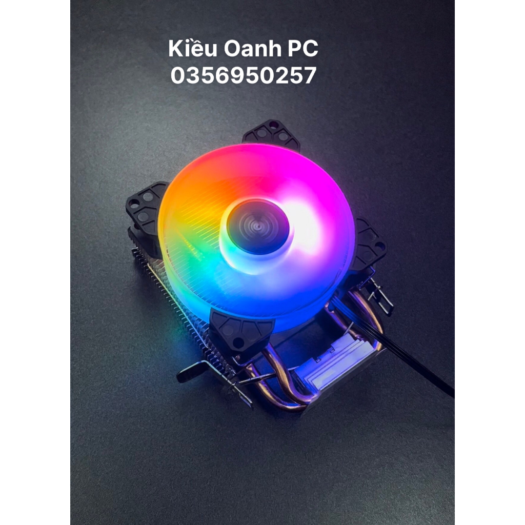 Tản nhiệt CPU TOMATO AM6100 2 ống đồng mát lạnh led RGB dùng cho INTEL và AMD, hàng chính hãng