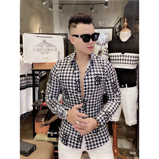 ⚡️ 𝐅𝐑𝐄𝐄 𝐒𝐇𝐈𝐏 ⚡️ Sơ Mi Nam - Sơ Mi Trắng hoạ tiết vân gc cổ bẻ cao cấp