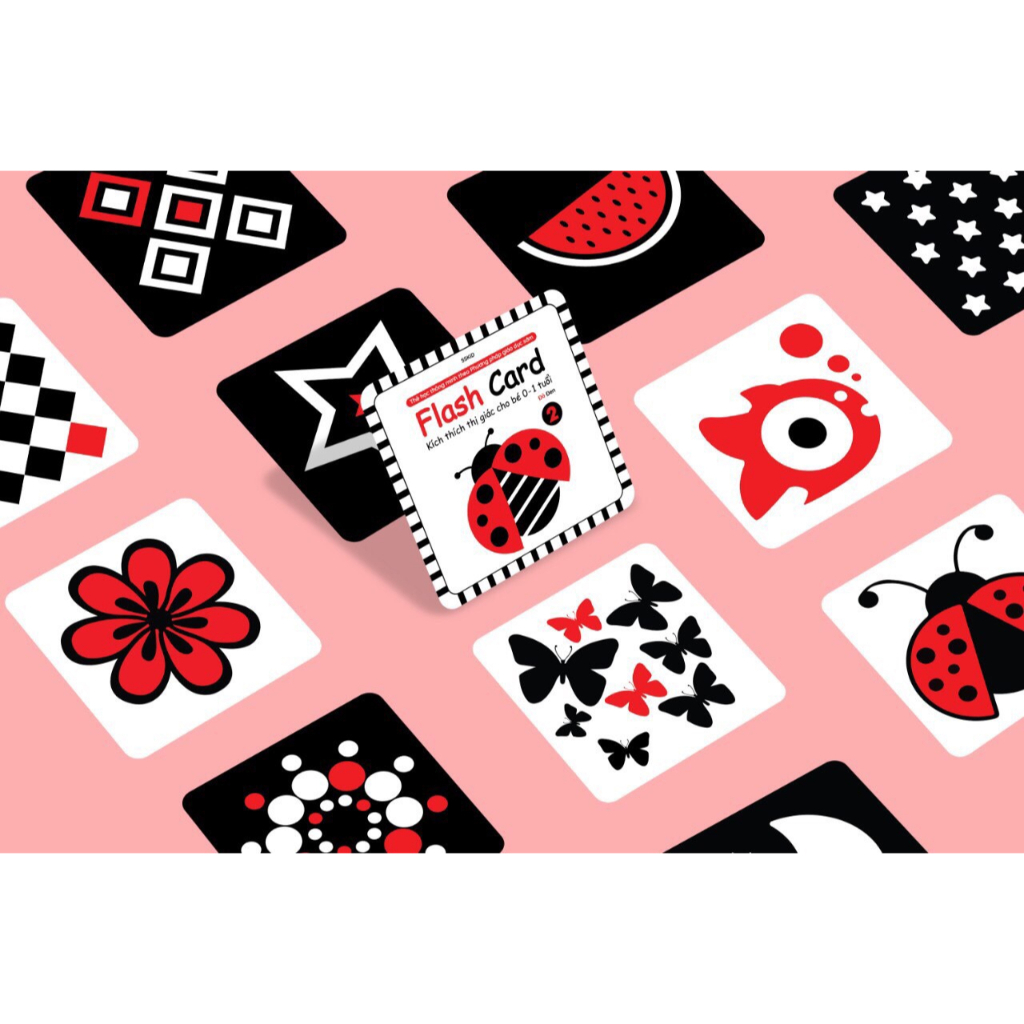 Bộ 4 cuốn thẻ học kích thích thị giác cho bé