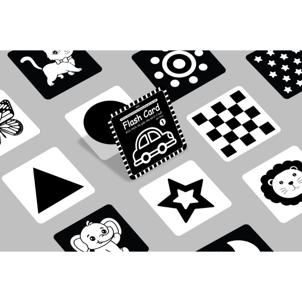 Bộ 4 cuốn thẻ học kích thích thị giác cho bé