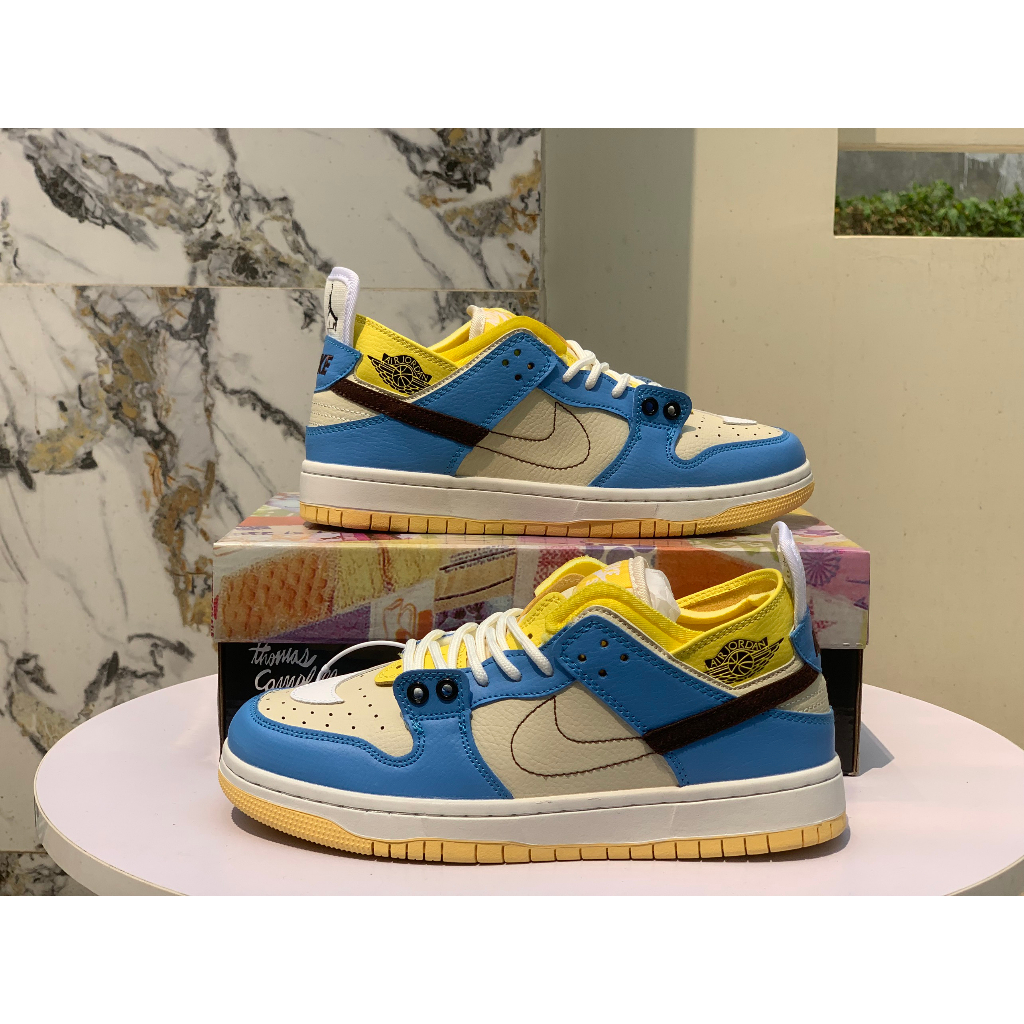 Giày thể thao Nam Nữ Sneaker SB Dunk Low Yelow Blue Vàng Xanh - Hàng LA