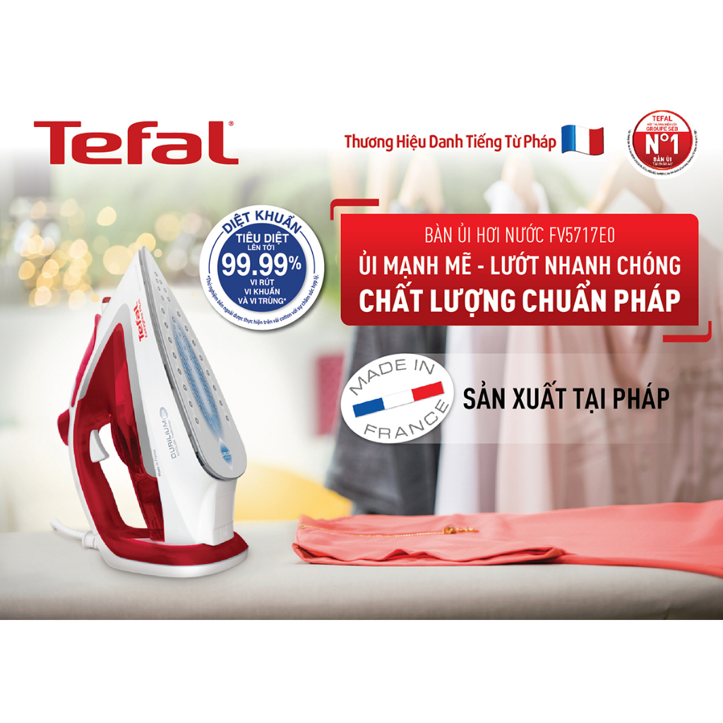 Bàn ủi hơi nước Tefal FV5717E0 - 2500W - 270ML - sản xuất tại Pháp