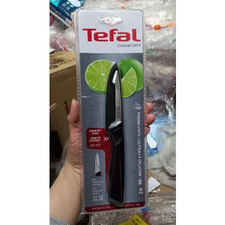Tefal dao gọt trái cây Comfort K2213504 lưỡi dài 9cm sắc ngọt, có nắp đạy, hàng chính hãng