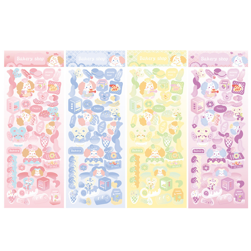 Zanmo tờ nhãn dán sticker chó con bakery dễ thương decor toploader