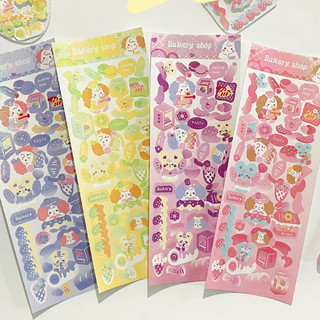 Zanmo tờ nhãn dán sticker chó con bakery dễ thương decor toploader
