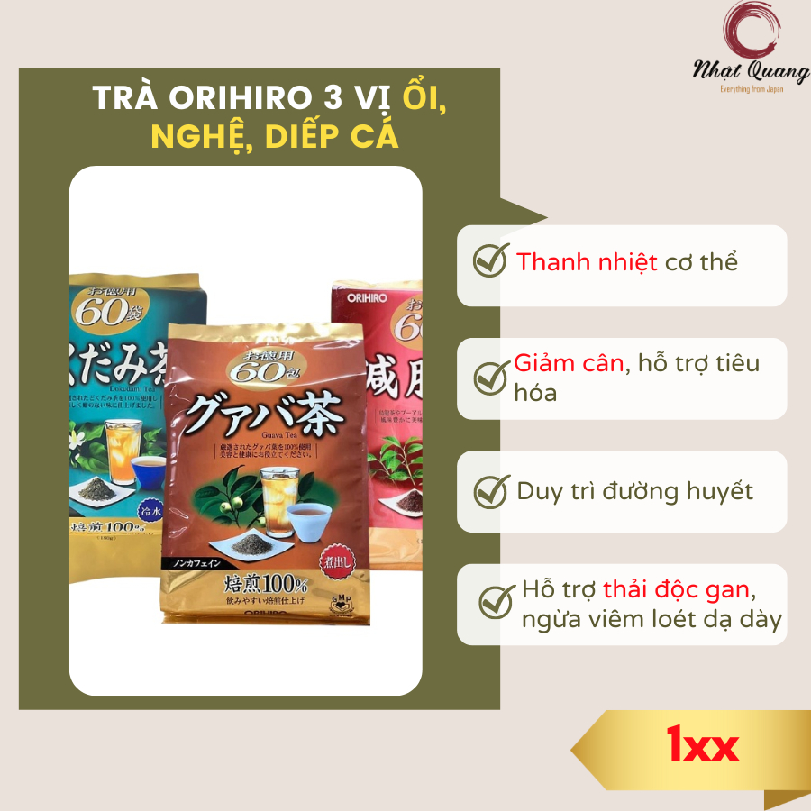 Trà orihiro 60 gói các vị (Hàng nội địa Nhật Bản )